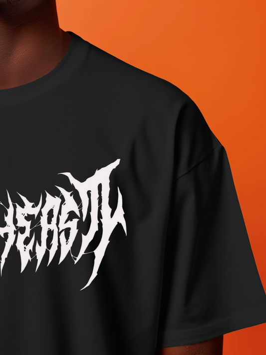 Ruthless Printed Oversize Cotton Black T-Shirt